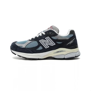 100% authentic New Balance 990 v3 “Taddy Made” navy blue sports shoesรองเท้ากีฬา