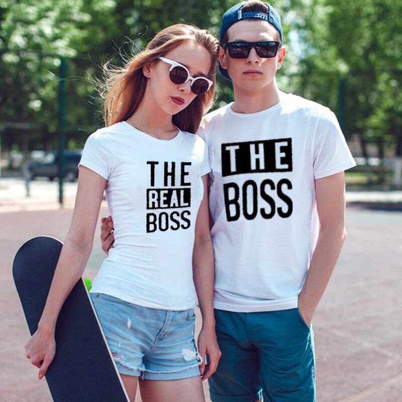 เสื้อยืดคู่รัก-couple-t-shirt-เสื้อคู่ลาย-the-boss-the-real-boss-เสื้อยืด-คอกลม-แขนสั้น-พลัสไซซ์-สําหรับผู้หญิง-และ-05