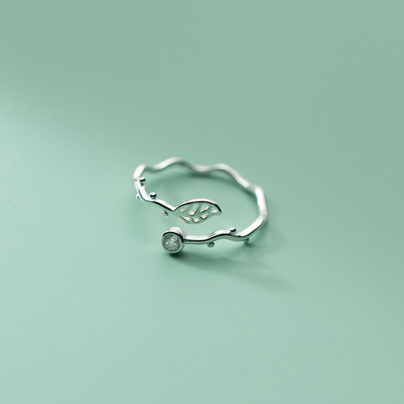 แหวนแฟชั่น-แหวนใบไม้-แหวนเปิดปรับ-แหวนสุภาพสตรีพรีเมี่ยมสง่างาม-แหวนบุคลิกภาพเกาหลี
