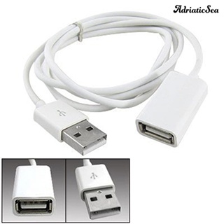[ADS]♧สายเคเบิลอะแดปเตอร์ต่อขยาย USB 2 ตัวผู้ เป็นตัวเมีย โลหะ PVC สีขาว ยาว 1 เมตร 3 ฟุต