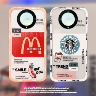 เคสโทรศัพท์มือถือใส แบบนิ่ม ลาย Starbucks กันกระแทก สําหรับ Huawei HONOR X9a 5G X8a X7A X6 X8 X9 5G 4G X7 HonorX9a HonorX8a HONORX7a 2023