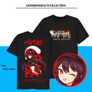 GENSHIN IMPACT HUTAO SHIRT in Black Unisex Mihoyo Game T shirt Anime Oversized Shirt_05