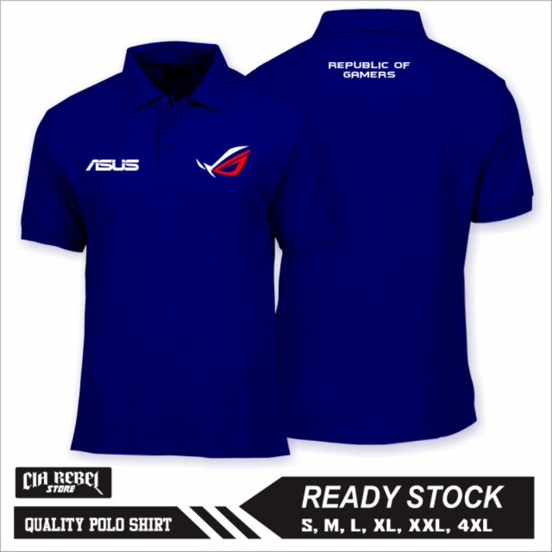 เสื้อโปโล ASUS ROG REPUBLIC OF GAMERS COLLAR POLO SHIRT GAME T-SHIRTS ...