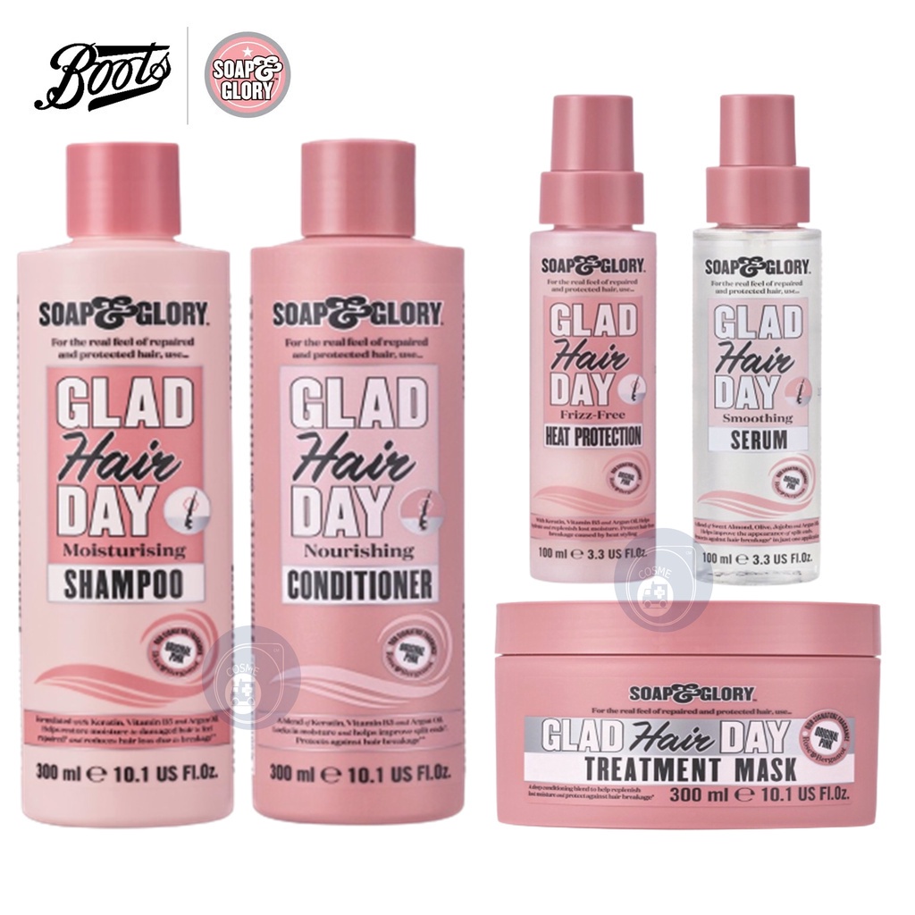 ภาพหน้าปกสินค้าSoap and glory glad day hair shampoo conditione treatment serum heat protection โซพ แอนด์ กลอรี่ แกลด soap & glory จากร้าน cosmep บน Shopee