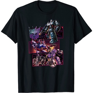 ผ้าฝ้ายแท้เสื้อยืดแขนสั้น พิมพ์ลาย Transformers War For Cybertron Decepticon Panels แฟชั่นสําหรับผู้ชาย และผู้หญิงS_11