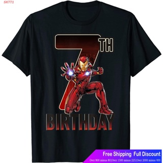 SKTT1 Marvelเสื้อยืดยอดนิยม Marvel Iron Man 7th Birthday Action Pose Graphic T-Shirt Marvel Mens Womens T-shirtsP_07