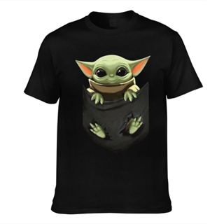 High Quality Funny Design Yoda In Pocket Coffee The Mandalorian Cup Star War The Yoda Gildan T-Shirt For Men Short _05