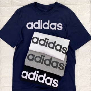 Guaranteed adidas Short-Sleeved Top Cotton T-Shirt Men Breathable ESSENTIAL LINEAR LOGO Black White Gray Blue_05