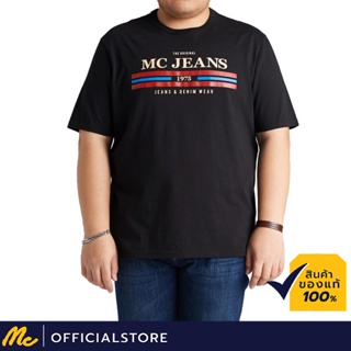Mc Jeans เสื้อยืดผู้ชาย MTTZ292 แขนสั้น Mc Plus สีดำเสื้อยืดอินเทรนด์_23