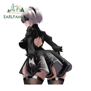 Earlfamily สติกเกอร์กันแดด ลายการ์ตูน Nier ขนาด 13 ซม. x 8.9 ซม. สําหรับติดตกแต่งรถยนต์ แล็ปท็อป