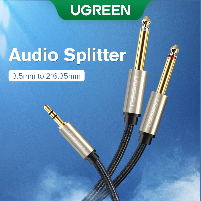 ภาพหน้าปกสินค้าUGREEN Audio สายเคเบิล สำหรับลำโพงขยายเสียง ขนาด 3.5 มม. เชื่อมต่อเข้า ขนาด 6.35 มม.