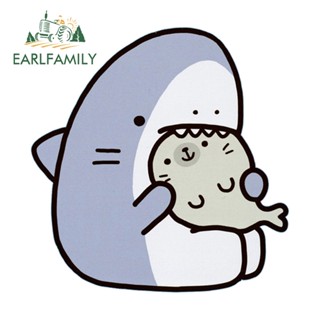 Earlfamily สติกเกอร์ฉลาม กันน้ํา 13 ซม. x 12.6 ซม. สําหรับติดตกแต่งรถยนต์ ตู้เย็น