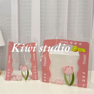 KiwiStudio (แพค50ใบ) ถุงใส่ของขวัญ รูปแบบดอกทิวลิป 16*25cm/20*30cm/25*35cm（086）