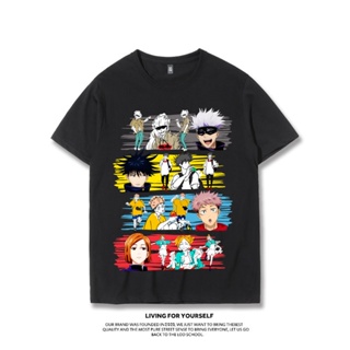 Japanese anime magic back to war short sleeved T-shirt Mens five line Wu Fu Black Hui Tiger Stick Youren loose cot_05