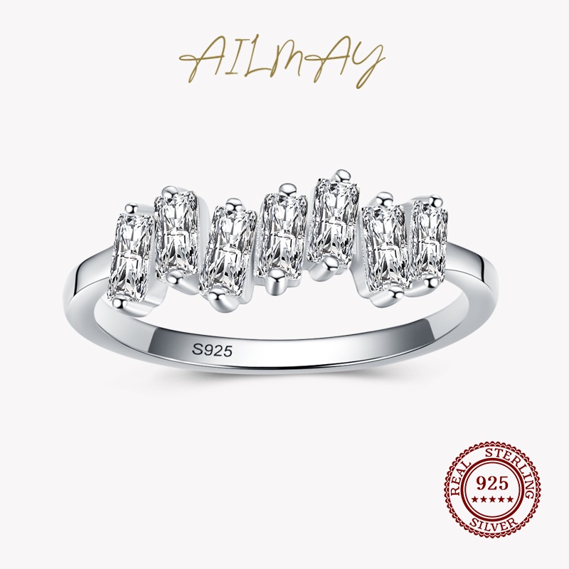 ailmay-แหวนเงินสเตอร์ลิง-925-ทรงสี่เหลี่ยมคางหมู-เครื่องประดับ-สําหรับผู้หญิง-งานแต่งงาน-หมั้น