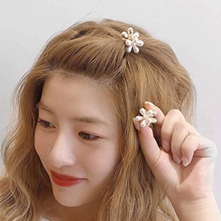 【AG】Retro Sweet Faux Pearl Flower Mini Women Hair Clip Hairpin Headpiece Decorative