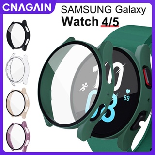 Cnagain กระจก พร้อมเคส กันชนหน้าจอ กันตก สําหรับ Samsung Galaxy watch 4 5 44 มม. 40 มม. PC watch5