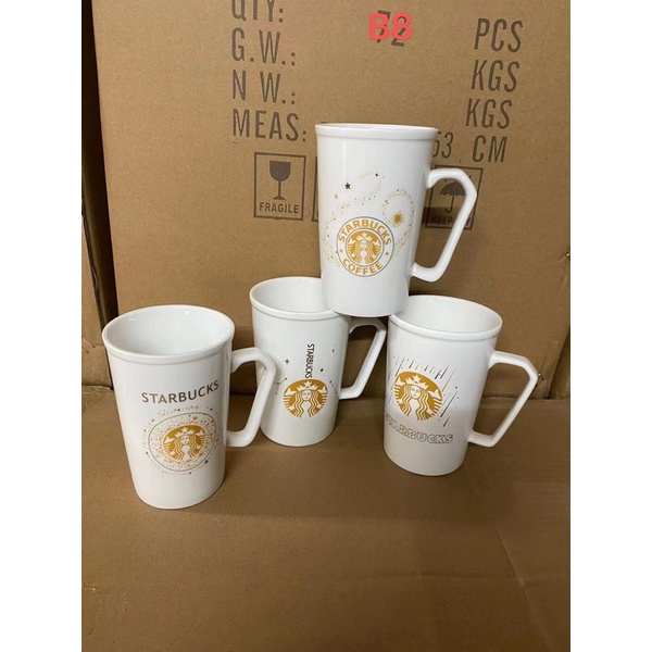 แก้ว-starbucks-ถ้วยเซรามิกในกล่องของขวัญถ้วยกาแฟ-แก้วมัคเมอร์เมดทองเหลือง-แก้วกาแฟสตาบัค