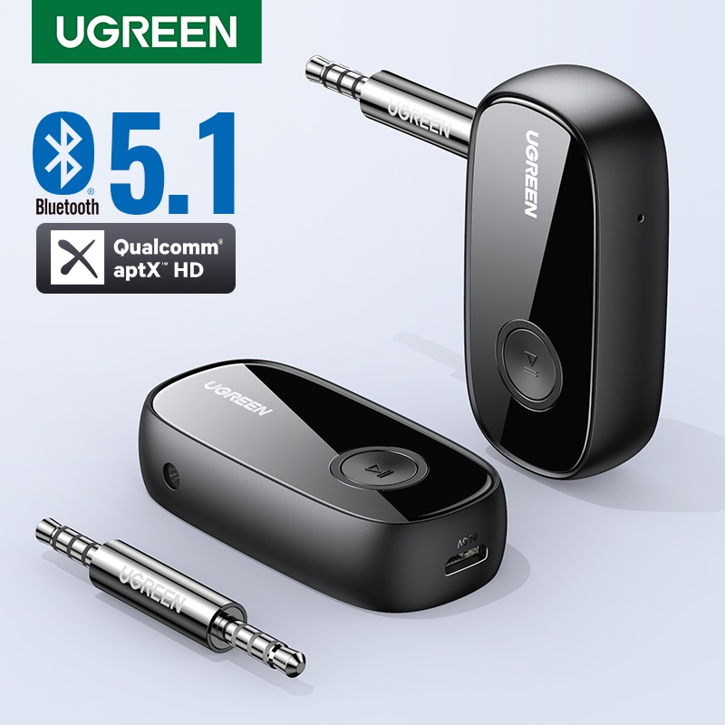 ภาพหน้าปกสินค้าUgreen อะแดปเตอร์รับสัญญาณเสียงบลูทูธ 5.1 aptX LL แจ็ค AUX 3.5 มม. สําหรับหูฟังรถยนต์ PC