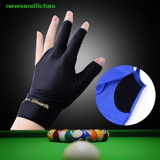 สินค้า Newsandlichao ถุงมือสแปนเด็กซ์ สามนิ้ว อุปกรณ์เสริม สําหรับเล่นสนุ๊กเกอร์ บิลเลียด คิวพูล