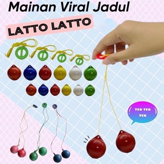 ของเล่นไวรัส Lato Lato Old School Latto Games Bola Tek Tek