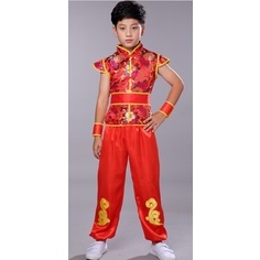 🈹พร้อมส่ง🇹🇭ชุดจีนเด็กชาย ชุดจีนเทศกาล ชุดจีนเด็กสำหรับการแสดง(ไม่รวมเสื้อแขนยาว)