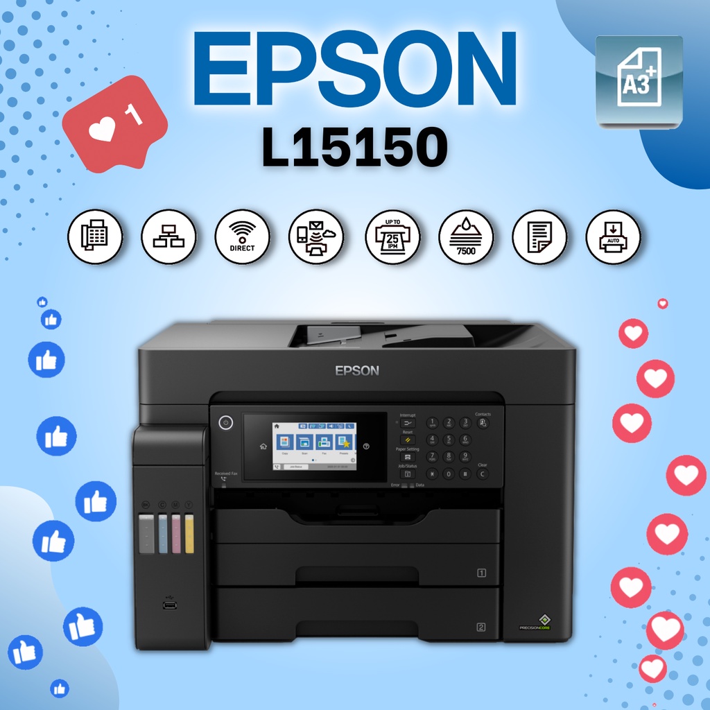 Printer Epson EcoTank L15150 A3 Wi-Fi Duplex All-in-One Ink Tank ...