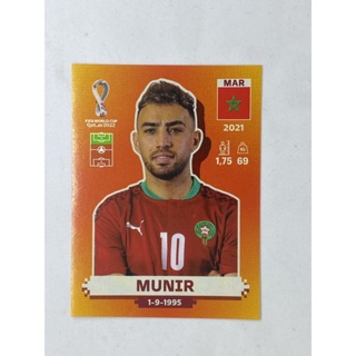 Munir สติ๊กเกอร์สะสม ฟุตบอลโลก world cup 2022 Morocco ของสะสมทีมฟุตบอล โมร็อกโก โมรอคโค