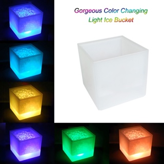 3.5L High Capacity LED Light Lamp ICE Bucket Square Design Automatic Color Changing Battery Powered Operated IP65 Water