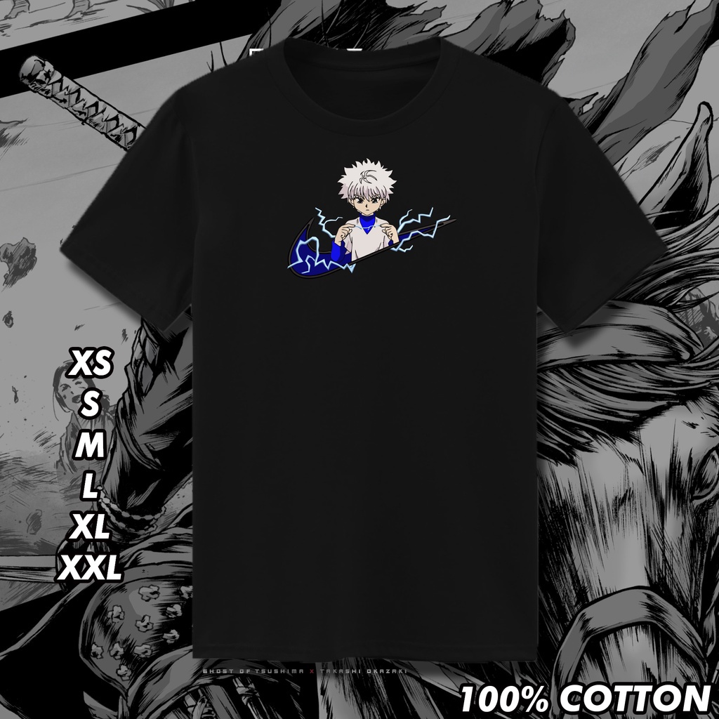 เสื้อยืดnike-x-hunter-x-hunter-killua-anime-high-quality-premium-cotton-shirt-05