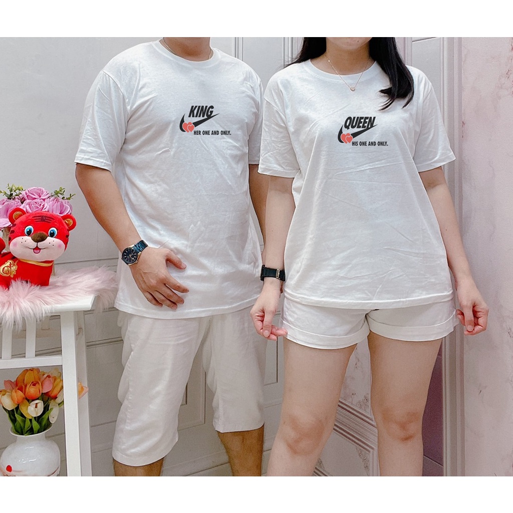 s-5xl-ผ้าฝ้าย-100-เสื้อยืดคู่รัก-พิมพ์ลาย-nik-king-queen-couple-romantic-couple-สําหรับผู้หญิง-และผู้ชาย