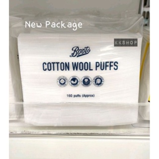 Boots cotton wool puff สำลีแผ่นรีดขอบ160แผ่น