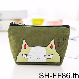 กระเป๋าสตางค์ กระเป๋าใส่เหรียญ พิมพ์ลายการ์ตูนแมว ขนาดเล็ก [ff86]