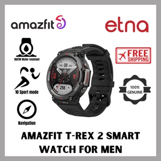 Amazfit T-Rex 2 นาฬิกาข้อมือสมาร์ทวอทช์ วัดอุณหภูมิต่ํามาก ตําแหน่งดาวเทียม 5 ตําแหน่ง แบตเตอรี่ 24 วัน Gps นําทางแบบเรียลไทม์ สีดํา สําหรับผู้ชาย