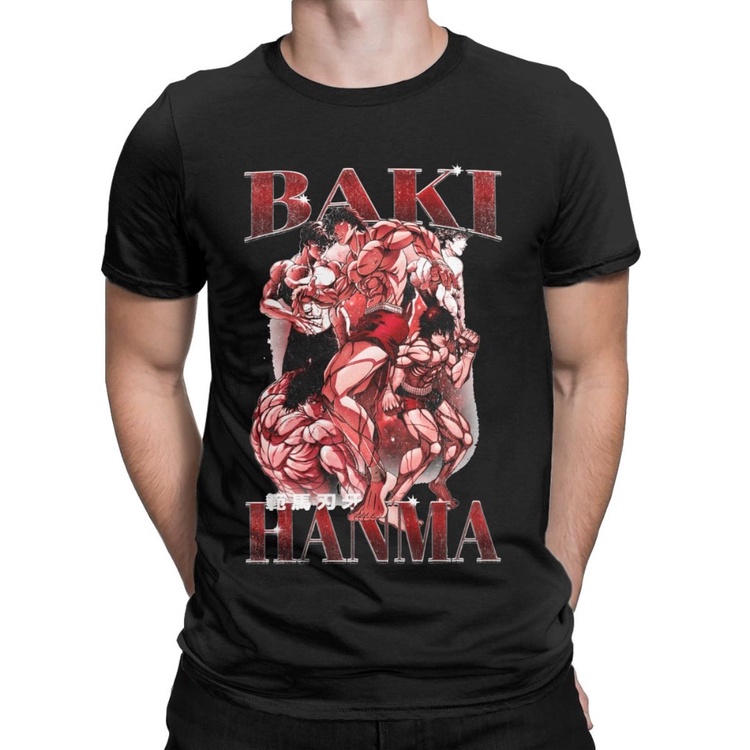 เสื้อยืดแขนสั้นลําลอง-คอกลม-พิมพ์ลายการ์ตูนอนิเมะ-baki-hanma-90s-สไตล์วินเทจ-สําหรับผู้ชาย