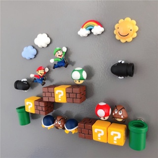 [พร้อมส่ง] ชุดแม่เหล็กติดตู้เย็น รูปตุ๊กตา Mario Brothers Mario Mushroom Turtle สไตล์คลาสสิก สําหรับตกแต่งบ้าน ออฟฟิศ