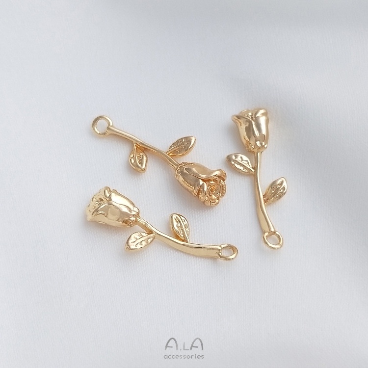 เครื่องประดับdiyขายส่ง-จี้สร้อยคอ-ต่างหู-สร้อยข้อมือ-ชุบทอง-14k-ประดับเพทาย-รูปดอกกุหลาบ-สามมิติ-diy-จี้-ลูกปัด-สร้อยคอ-สร้อยข้อมือ-ต่างหู-กําไลข้อมือ