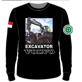 เสื้อยืดแขนยาว พิมพ์ลายรถขุด Volvo DTF สกรีนลาย อุปกรณ์หนัก