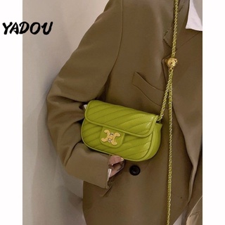YADOU นางฟ้าทุ่งสีเขียวใหม่ Lingge โซ่ลมหอมขนาดเล็กไหล่ข้างเดียวกระเป๋า Messenger หญิงชนกลุ่มน้อยคุณภาพสูงกระเป๋าสตรีทุกคู่