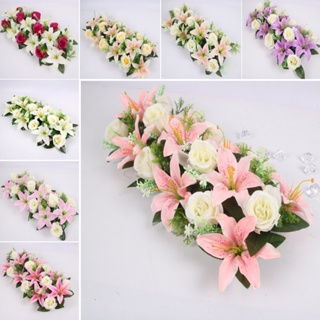 【AG】18Pcs Artificial Flowers Fashion Delicate DIY Artificial Rose Lily Flowers for Household