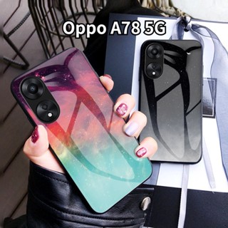 เคสโทรศัพท์มือถือกระจกนิรภัย แบบแข็ง กันกระแทก สําหรับ Oppo A78 5G 2023 A78 5G A58 A77 A57 A 78 OppoA78 5G 4G