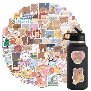【AG】102Pcs/Pack Waterproof Sticker No Residue Self-adhesive Cute Cartoon Bear Design Suitcase Decal for Mobile Phone