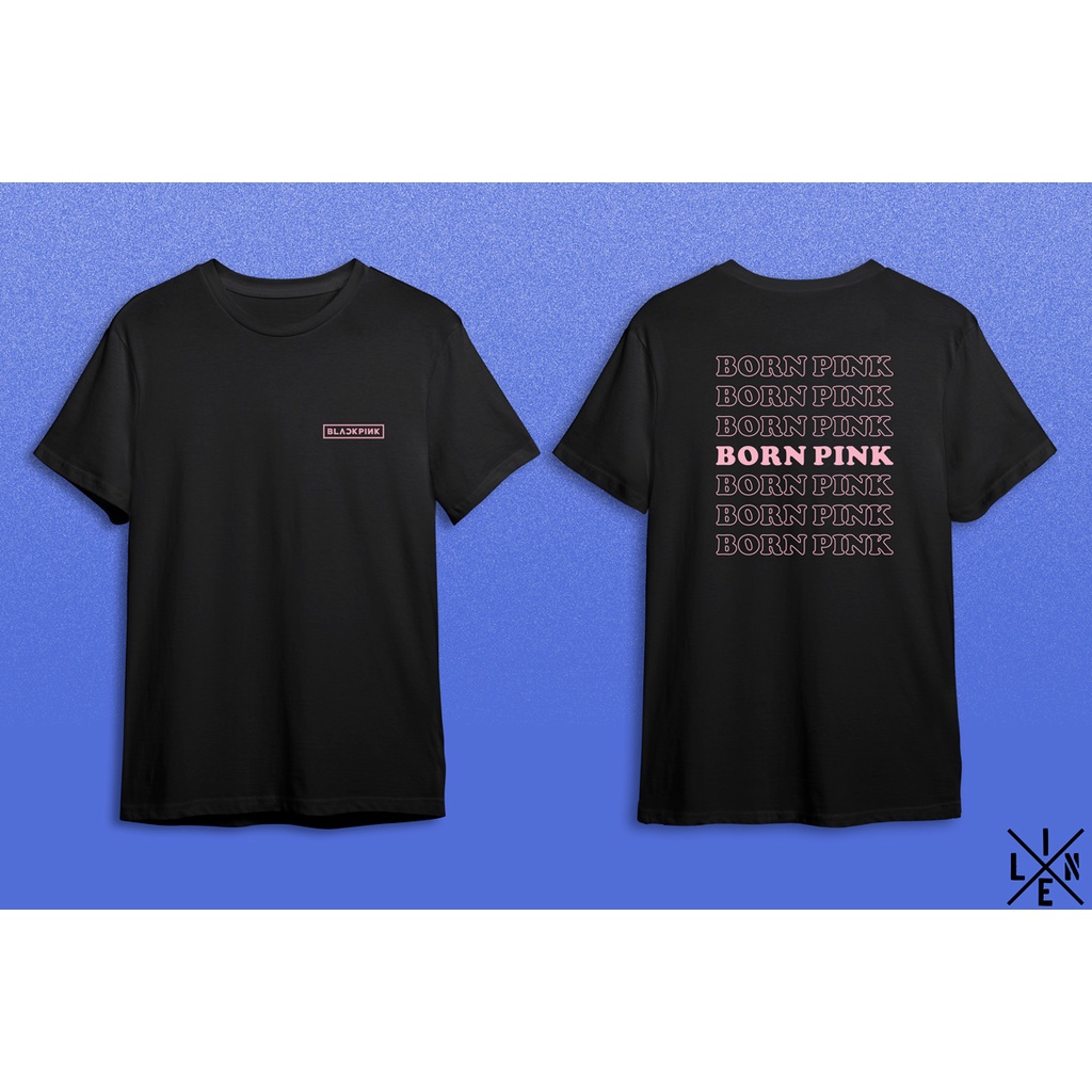 เสื้อยืด-พิมพ์ลายศิลปินเกาหลี-xline-kaos-distro-blackpink-v2-สีชมพู