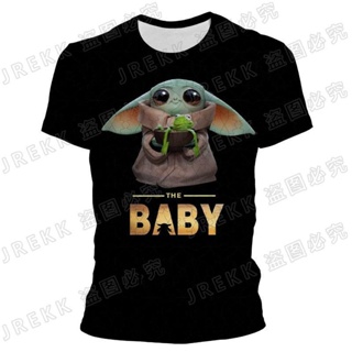 The Mandalorian Baby Yoda kids Short Sleeves T-shirt Cool Star Wars Print 3D Anime T-shirt Boys Girls Summerrn Fash_01