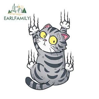 Earlfamily สติกเกอร์ ลายแมว JDM ขนาด 13 ซม. x 7.8 ซม. สําหรับตกแต่งหน้าต่างรถยนต์
