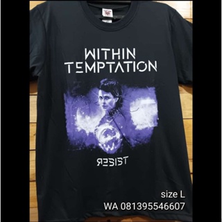 เสื้อยืด พิมพ์ลาย ROCK METAL Music WITHIN TEMPTATION Prepatant REBEL