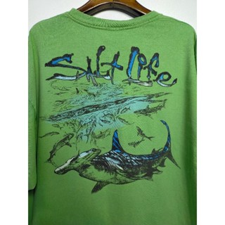 เสื้อยืด มือสอง ลายสวย งานปลา Salt Life อก 44 ยาว 29