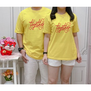 [S-5XL]ผ้าฝ้าย 100% เสื้อยืดคู่รัก พิมพ์ลาย TOGETHER COUPLE ROMANTIC COUPLE Recent สําหรับผู้ชาย และผู้หญิง