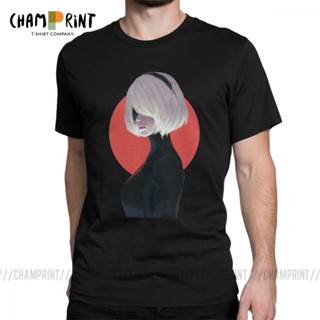 เสื้อยืดแขนสั้น ผ้าฝ้ายแท้ พิมพ์ลาย Nier Automata 2B Yorha Type B Ps4 Game สไตล์วินเทจ สําหรับผู้ชาย