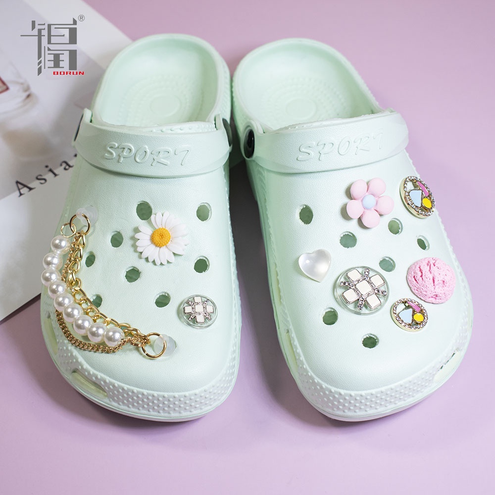 croc-jibz-จี้รูปดอกเดซี่-diy-สําหรับตกแต่งรองเท้า